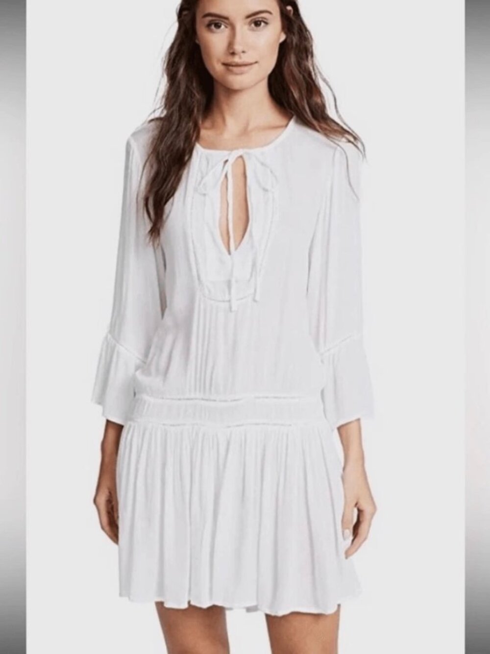 VIX Paula Hermanny Ivory Swim Dress Cover-up Sz M